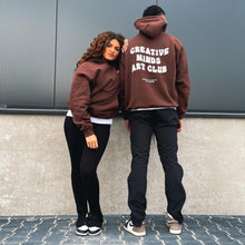 Load image into Gallery viewer, &#39;CREATIVE MINDS ART CLUB&#39; HOODIE BROWN
