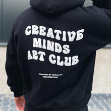Load image into Gallery viewer, &#39;CREATIVE MINDS ART CLUB&#39; HOODIE BLACK
