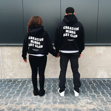 Load image into Gallery viewer, &#39;CREATIVE MINDS ART CLUB&#39; HOODIE BLACK
